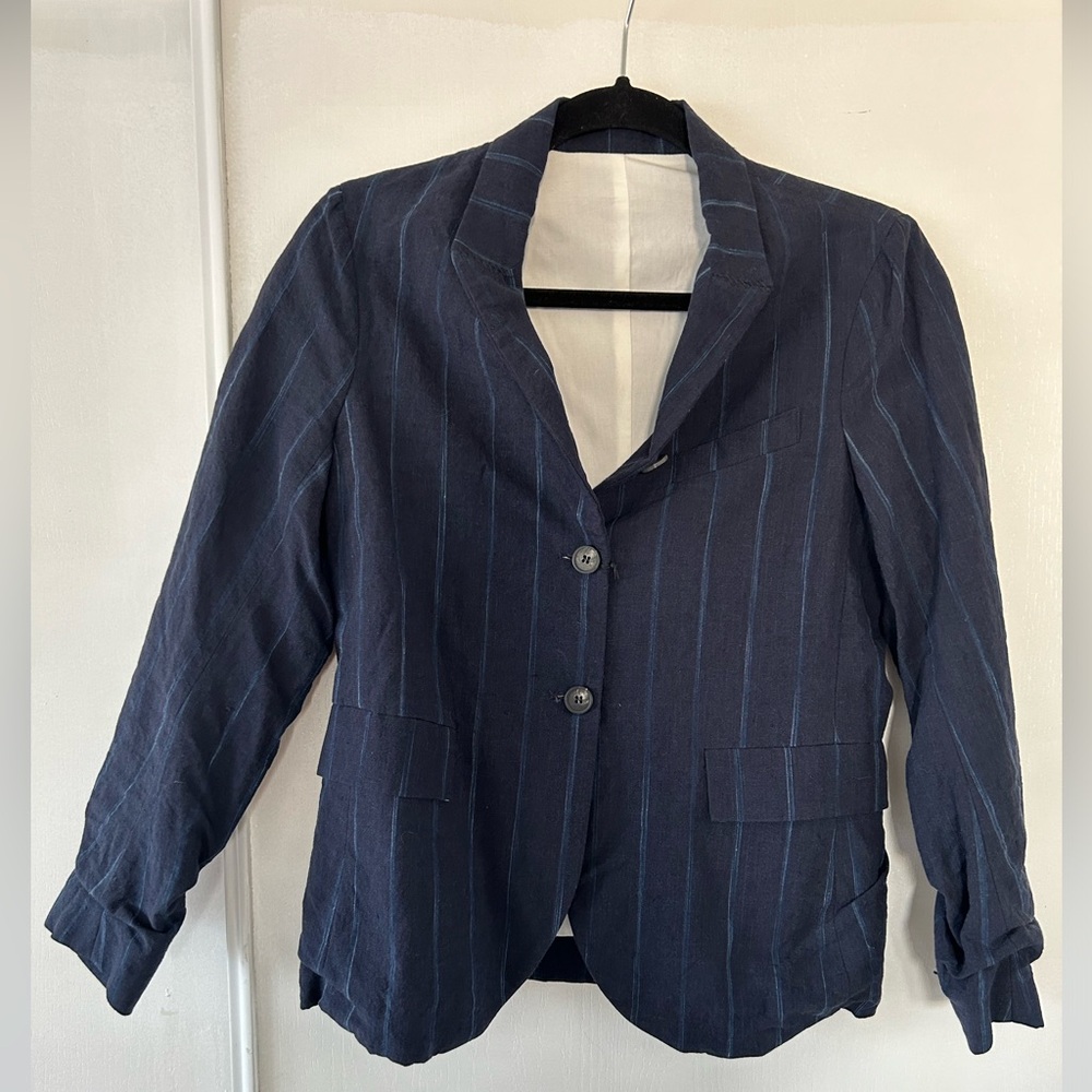 bergfabel Short Tyrol Jacket Navy Stripe 40